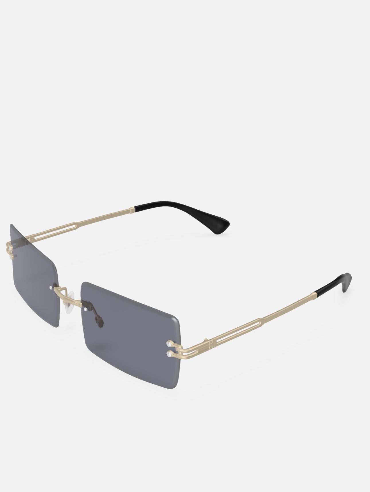 PEAK Black Squared Rimless Sunglasses
